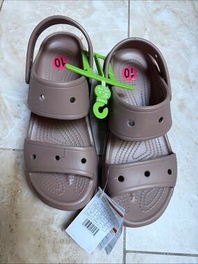 CROCS Women’s Brown Slip-On Sandals with Heel Strap
